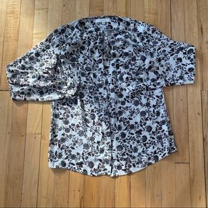 Neutral Floral Button-Up